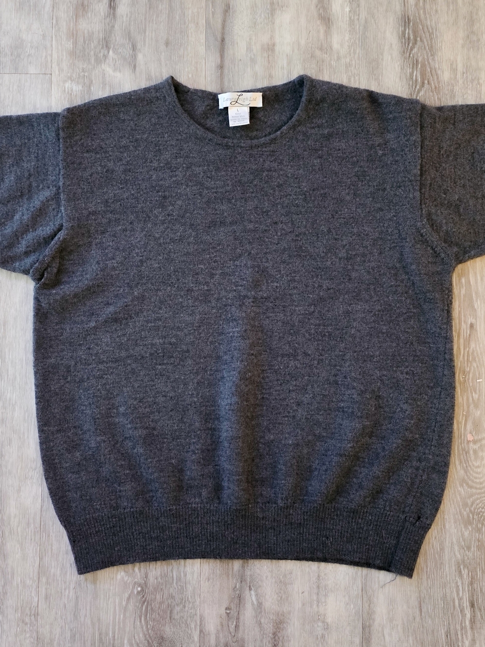 Laura Leigh Ltd Women’s L 100% Merino Wool Sweater Made Italy Charcoal